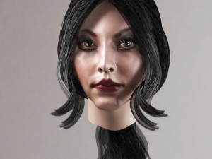 set woman hairstyle 5 types 3D Model