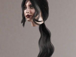 set woman hairstyle 5 types 3D Model