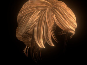 set woman hairstyle 5 types 3D Model