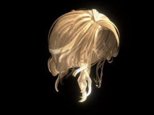 set woman hairstyle 5 types 3D Model