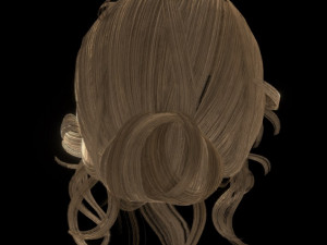 set woman hairstyle 5 types 3D Model