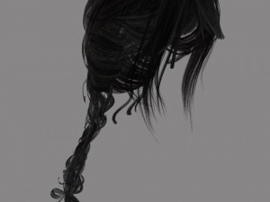 set woman hairstyle 5 types 3D Model