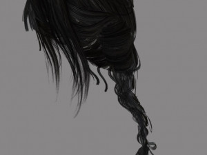 set woman hairstyle 5 types 3D Model