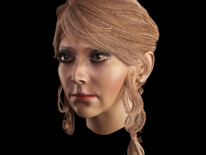 set woman hairstyle 5 types 3D मॉडल