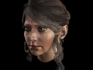 set woman hairstyle 5 types 3D मॉडल