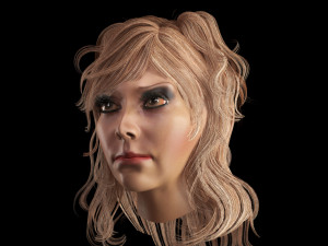 set woman hairstyle 5 types 3D मॉडल