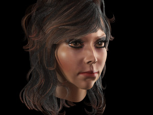 set woman hairstyle 5 types 3D मॉडल