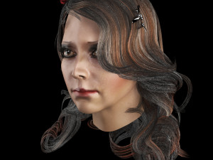 set woman hairstyle 5 types 3D मॉडल