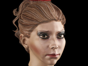 set woman hairstyle 5 types 3D मॉडल