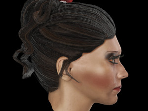 set woman hairstyle 5 types 3D मॉडल