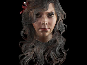 set woman hairstyle 5 types 3D Model