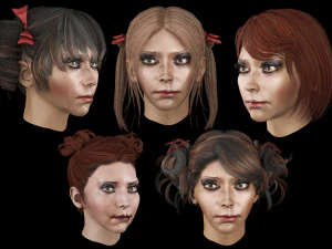 definir penteado de mulher 5 tipos Modelo 3D