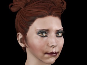 set woman hairstyle 5 types 3Dモデル