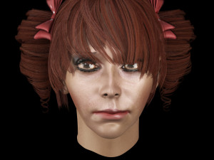 set woman hairstyle 5 types 3Dモデル