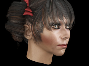 set woman hairstyle 5 types 3Dモデル