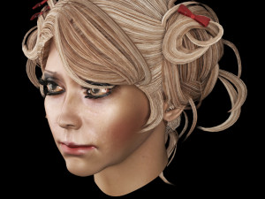 set woman hairstyle 5 types 3Dモデル
