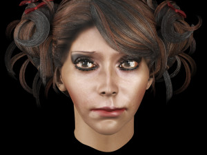 set woman hairstyle 5 types 3Dモデル