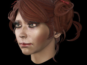 set woman hairstyle 5 types 3Dモデル