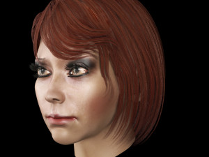 set woman hairstyle 5 types 3Dモデル