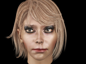 set woman hairstyle 5 types 3Dモデル