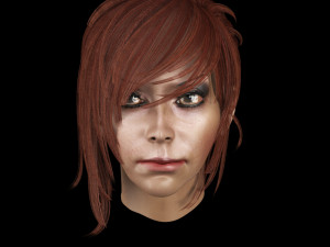 set woman hairstyle 5 types 3Dモデル