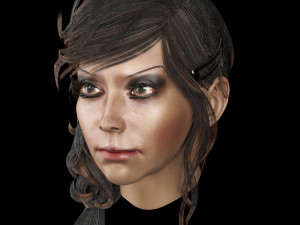 set woman hairstyle 5 types 3Dモデル
