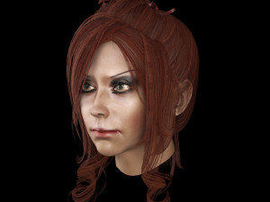 set woman hairstyle 5 types 3Dモデル