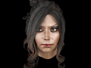 set woman hairstyle 5 types 3Dモデル