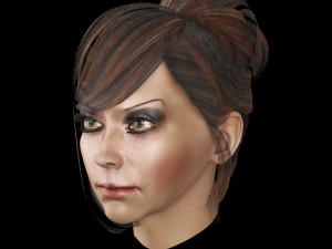 set woman hairstyle 5 types 3Dモデル