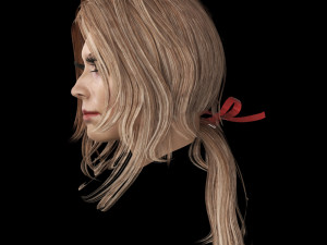 set woman hairstyle 5 types 3Dモデル