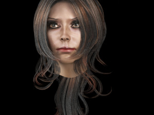 set woman hairstyle 5 types 3Dモデル