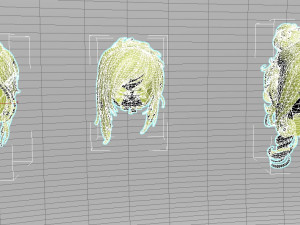 set woman hairstyle 5 types 3Dモデル