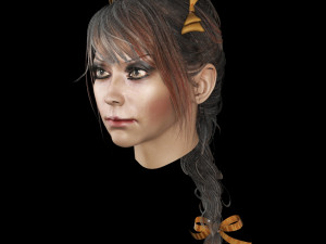 set woman hairstyle 5 types 3Dモデル