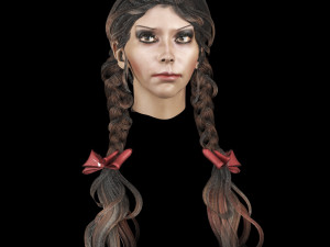 set woman hairstyle 5 types 3Dモデル