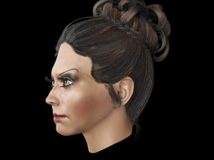 set woman hairstyle 5 types 3Dモデル