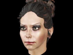 set woman hairstyle 5 types 3Dモデル