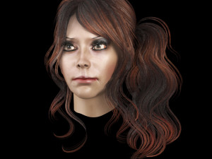 set woman hairstyle 5 types 3Dモデル