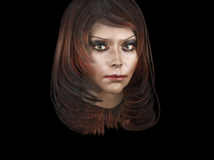 set woman hairstyle 5 types 3Dモデル
