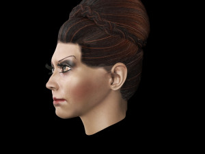 set woman hairstyle 5 types 3Dモデル