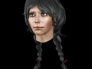 set woman hairstyle 5 types 3Dモデル