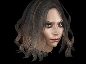 set woman hairstyle 5 types 3D Model