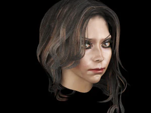 set woman hairstyle 5 types 3D Model