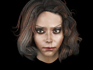 set woman hairstyle 5 types 3D Model