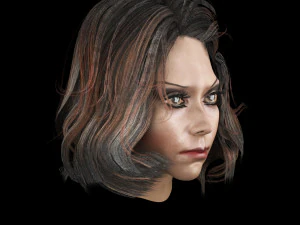 set woman hairstyle 5 types 3D Model