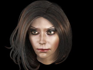 set woman hairstyle 5 types 3Dモデル
