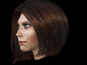 set woman hairstyle 5 types 3Dモデル