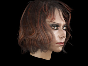 set woman hairstyle 5 types 3Dモデル