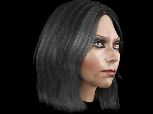 set woman hairstyle 5 types 3Dモデル