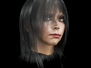 set woman hairstyle 5 types 3Dモデル