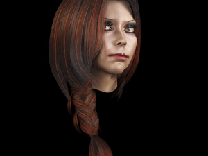 set woman hairstyle 5 types 3Dモデル